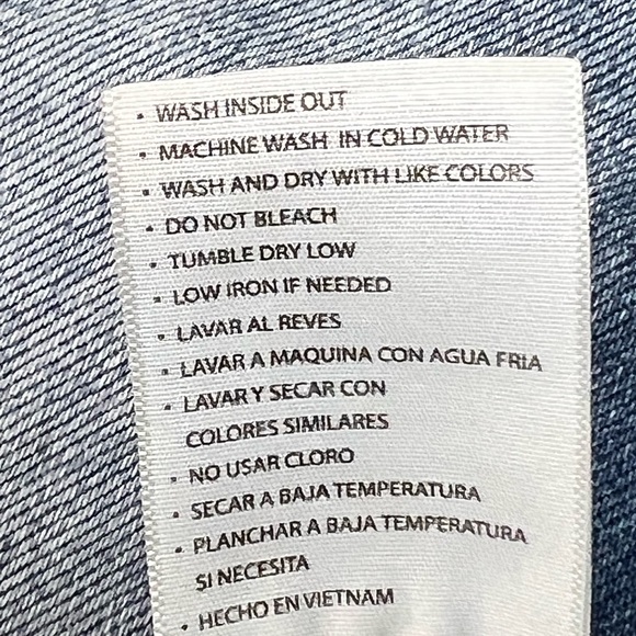 KanCan Double Fringe Mid Rise Cropped Skinny Blue Jeans Boho Size 27 Festival - Picture 8 of 8